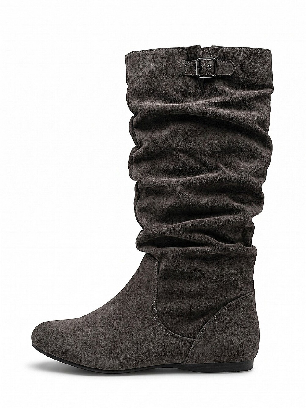 NEW! Autumn Run Women's Slouchy Mid-Calf Buckle Boot - Gray